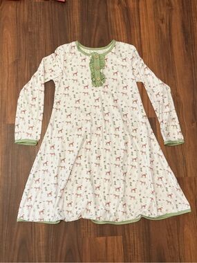 Serendipity Shrimp & Grits Kids Fox Print Long Sleeve Dress XXL